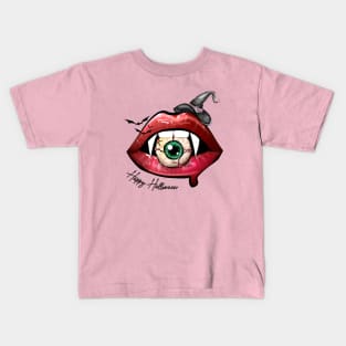 Halloween Lips & Scary Eye Kids T-Shirt